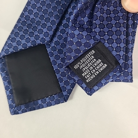 NEW PERRY ELLIS PORTFOLIO Men's Necktie Slim Designer Geometric Blue NWT $45 - Picture 6 of 6